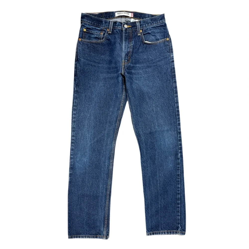 Levi's 505 Men's Jeans 32x34 Regular Fit Straight Leg Dark Indigo‎ Blue Denim